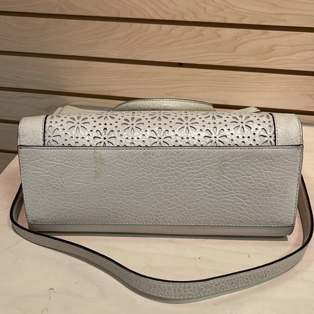 Women’s Kate Spade Cream Lattice Leather Satchel Bag